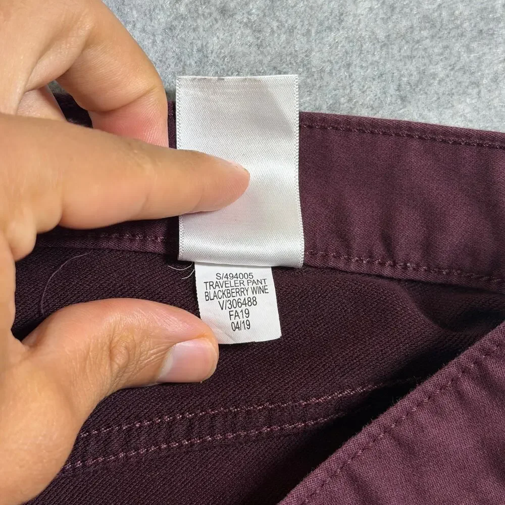 Banana Republic Travel Jeans Mens 34x34 Wine Burgundy Slim Stretch Denim Pants